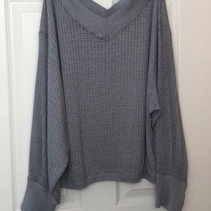 Free People Off Shoulder Gray Sweater